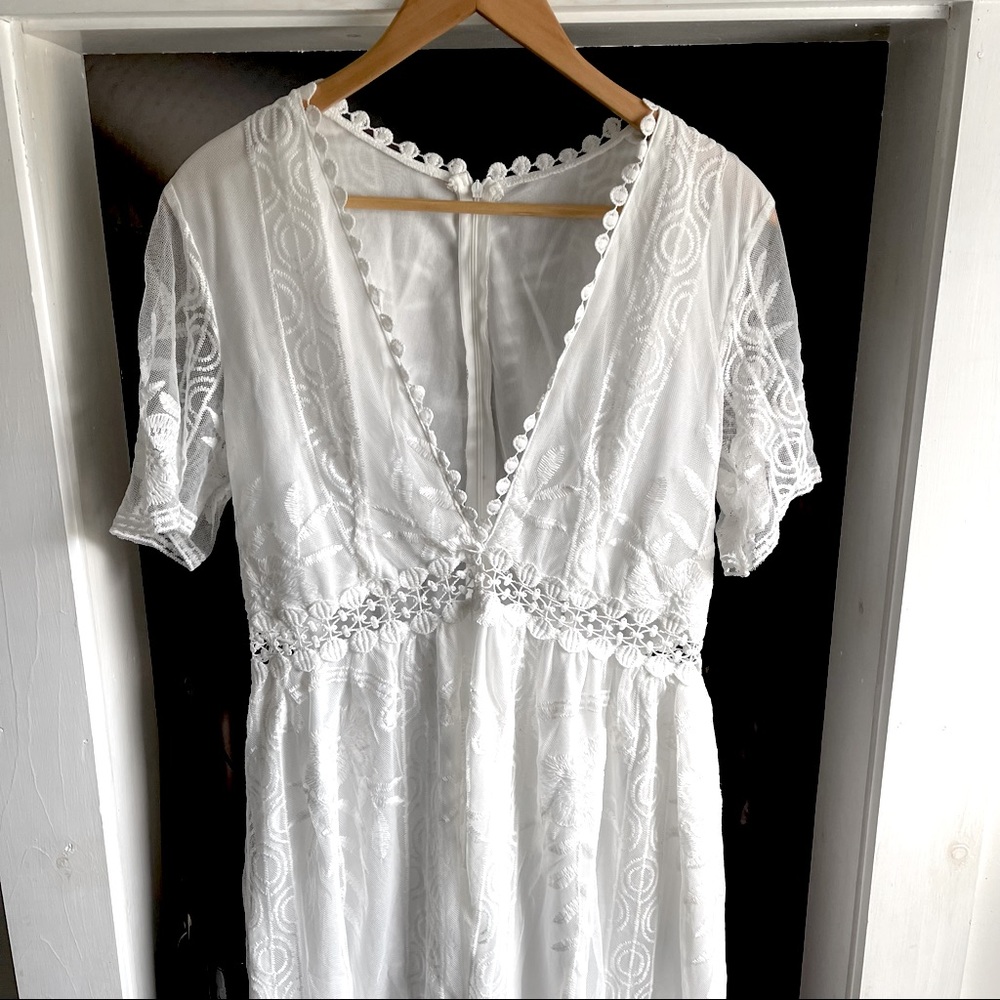White Laced Maxi Dress